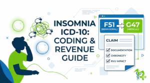 Medivantek featured image for Insomnia ICD-10 coding comparing F51 and G47 categories for revenue optimization.