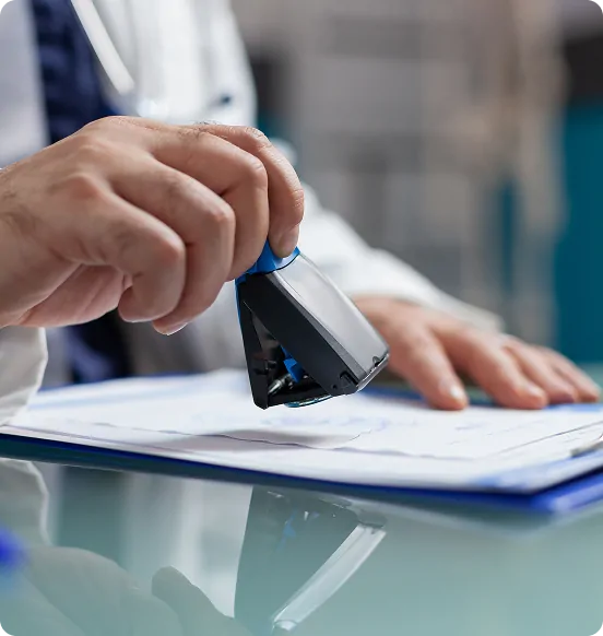 Provider signing a credentialing application