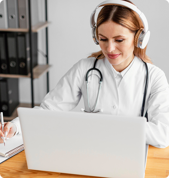 Virtual assistant managing a provider’s inbox on a laptop